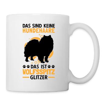 Wolfsspitz Glitzer deutscher Spitz Keeshond - Tasse - Weiß - Rechts