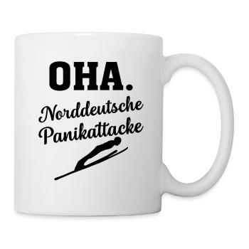 Oha Norddeutsche Panikattacke Wintersport - Tasse - Weiß - Rechts