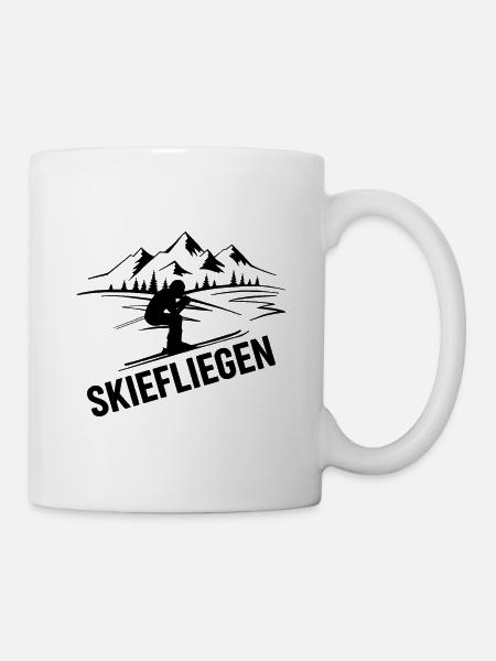 Skiefliegen Wintersport Skispringen - Tasse - Weiß