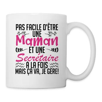 pas facile d'être une maman et une Secrétaire. - Mug blanc - blanc - Droite