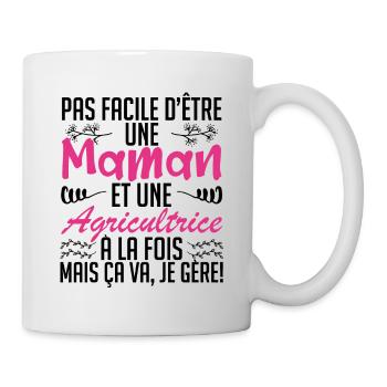 pas facile d'être une maman et une Agricultrice. - Mug blanc - blanc - Droite