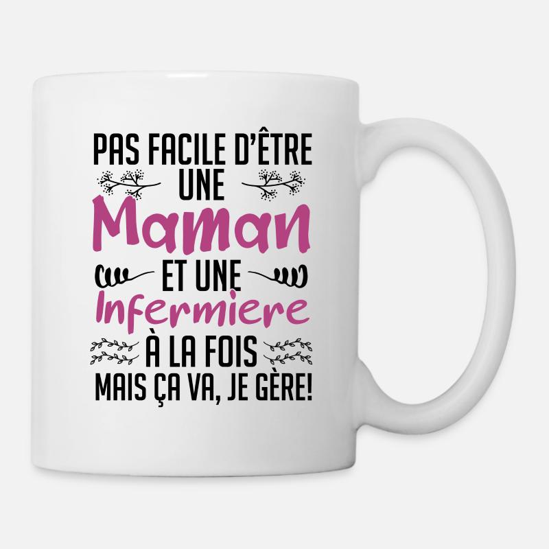 pas facile d'être une maman et une Infermière. - Mug blanc - blanc