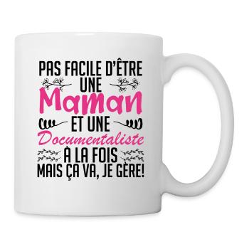 pas facile d'être une maman et une Documentaliste - Mug blanc - blanc - Droite