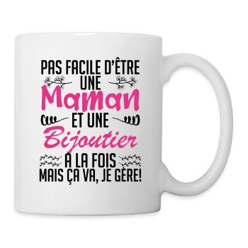 pas facile d'être une maman et une Bijoutier. - Mug blanc - blanc - Droite