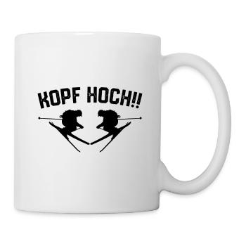 Kopf Hoch Skispringen Wintersport Skifliegen - Tasse - Weiß - Rechts