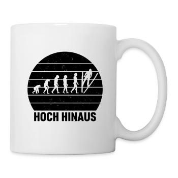 Hoch Hinaus Sonnenhintergrund Skispringen Winter - Tasse - Weiß - Rechts