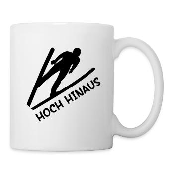 Hoch Hinaus Skispringen Wintersport - Tasse - Weiß - Rechts