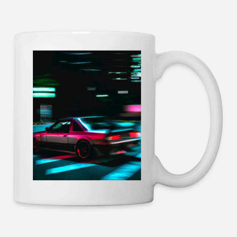 Vaporwave Aesthetic Synthwave Car - Mug - white