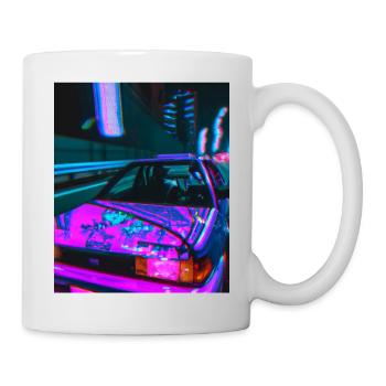 Vaporwave Esthétique Synthwave Car - Mug blanc - blanc - Droite