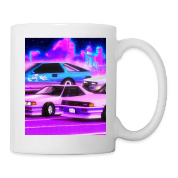 Vaporwave Esthétique Synthwave Car - Mug blanc - blanc - Droite