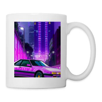 Vaporwave Esthétique Synthwave City - Mug blanc - blanc - Droite