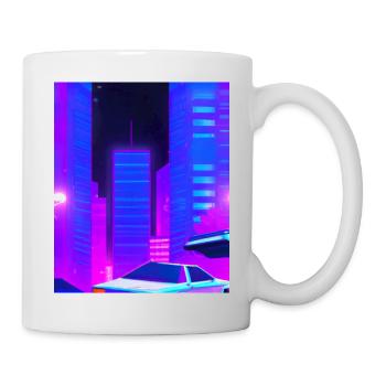 Vaporwave Esthétique Synthwave City - Mug blanc - blanc - Droite