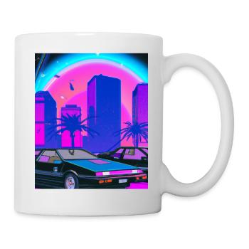 Vaporwave Esthétique Synthwave City - Mug blanc - blanc - Droite