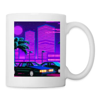 Vaporwave Esthétique Synthwave City - Mug blanc - blanc - Droite