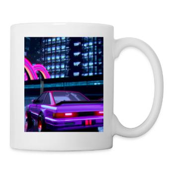 Vaporwave Esthétique Synthwave Car - Mug blanc - blanc - Droite