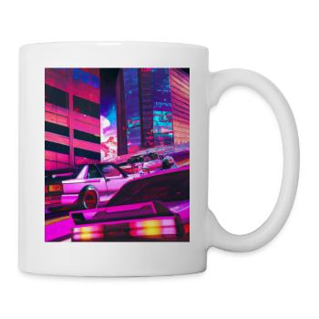 Vaporwave Esthétique Synthwave City - Mug blanc - blanc - Droite