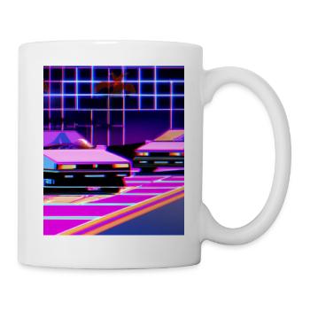 Vaporwave Esthétique Synthwave Car - Mug blanc - blanc - Droite