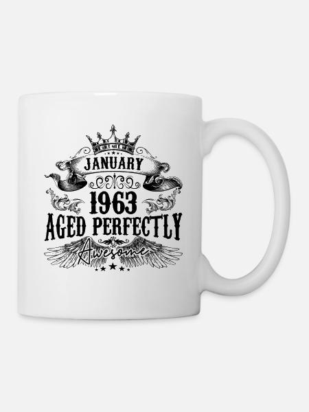 1963 | January Aged Perfectly 1963 birthday gift - Mug blanc - blanc