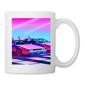 Vaporwave Esthétique Synthwave Car - Mug blanc - blanc - Droite