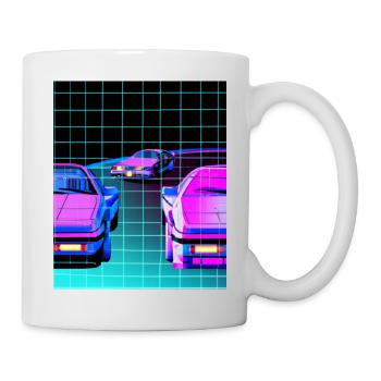 Vaporwave Esthétique Synthwave Car - Mug blanc - blanc - Droite