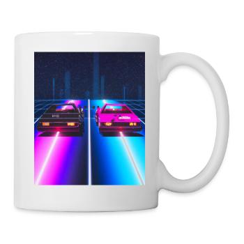 Vaporwave Esthétique Synthwave Car - Mug blanc - blanc - Droite