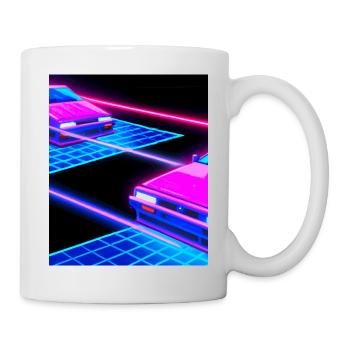 Vaporwave Esthétique Synthwave Car - Mug blanc - blanc - Droite