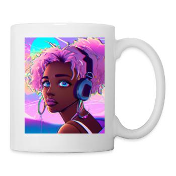 Pastel Aesthetic Cute Anime Girl - Mug - white - Right