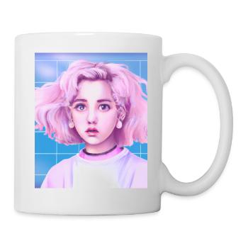 Pastel Aesthetic Cute Anime Girl - Mug - white - Right