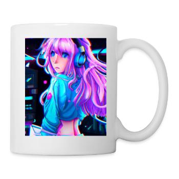 Pastel Aesthetic Cute Anime Girl - Mug - white - Right