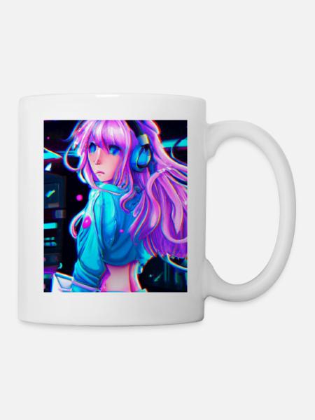 Pastel Aesthetic Cute Anime Girl - Tasse - Weiß