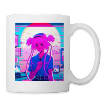 Pastel Esthétique Triste Anime Fille - Mug blanc - blanc - Droite