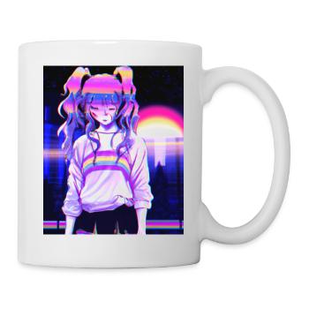 Pastel Esthétique Triste Anime Fille - Mug blanc - blanc - Droite