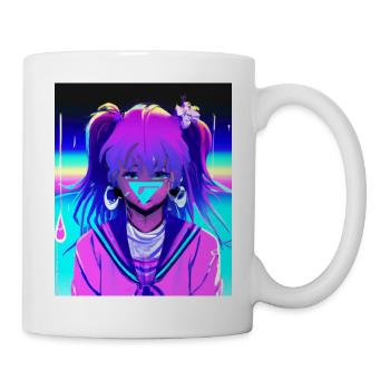 Pastel Esthétique Triste Anime Fille - Mug blanc - blanc - Droite