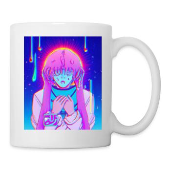 Pastel Esthétique Triste Anime Fille - Mug blanc - blanc - Droite