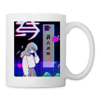 Pastel Esthétique Triste Anime Fille - Mug blanc - blanc - Droite