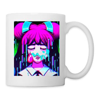 Pastel Esthétique Triste Anime Fille - Mug blanc - blanc - Droite