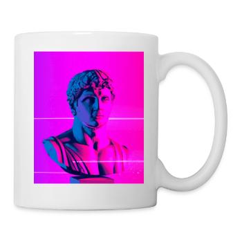 Vaporwave Statue Römische Büste - Tasse - Weiß - Rechts