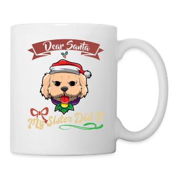Cher Père Noël Ma sœur l’a fait frères et sœurs Noël - Mug blanc - blanc - Droite