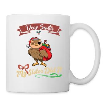 Cher Père Noël Ma sœur l’a fait frères et sœurs Noël - Mug blanc - blanc - Droite