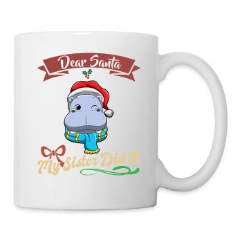 Cher Père Noël Ma sœur l’a fait frères et sœurs Noël - Mug blanc - blanc - Droite