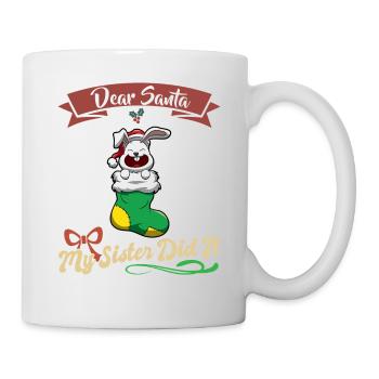 Cher Père Noël Ma sœur l’a fait frères et sœurs Noël - Mug blanc - blanc - Droite