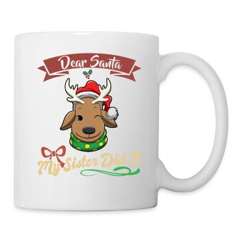 Cher Père Noël Ma sœur l’a fait frères et sœurs Noël - Mug blanc - blanc - Droite