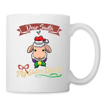 Cher Père Noël Ma sœur l’a fait frères et sœurs Noël - Mug blanc - blanc - Droite