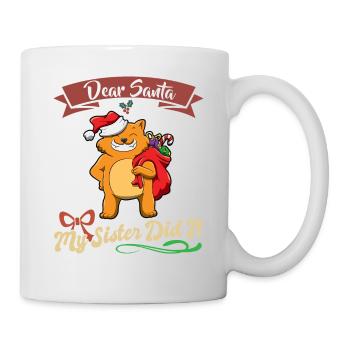Cher Père Noël Ma sœur l’a fait frères et sœurs Noël - Mug blanc - blanc - Droite