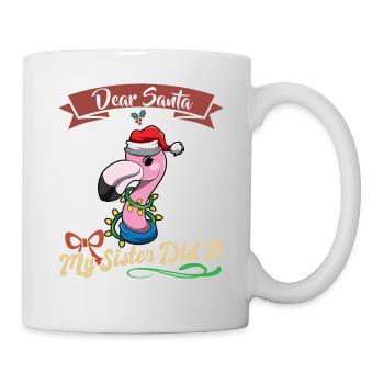 Cher Père Noël Ma sœur l’a fait frères et sœurs Noël - Mug blanc - blanc - Droite