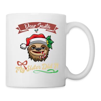 Cher Père Noël Ma sœur l’a fait frères et sœurs Noël - Mug blanc - blanc - Droite