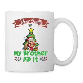 Cher Père Noël Mon frère l’a fait Frères et sœurs Noël - Mug blanc - blanc - Droite