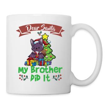 Cher Père Noël Mon frère l’a fait Frères et sœurs Noël - Mug blanc - blanc - Droite