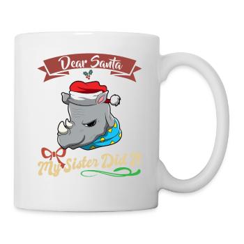 Cher Père Noël Ma sœur l’a fait frères et sœurs Noël - Mug blanc - blanc - Droite