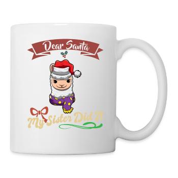 Cher Père Noël Ma sœur l’a fait frères et sœurs Noël - Mug blanc - blanc - Droite